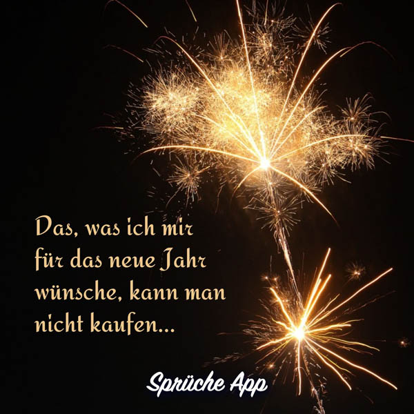 Feuerwerk mit Silvester Spruch „Das, was ich mir für das neue Jahr wünsche, kann man nicht kaufen..."