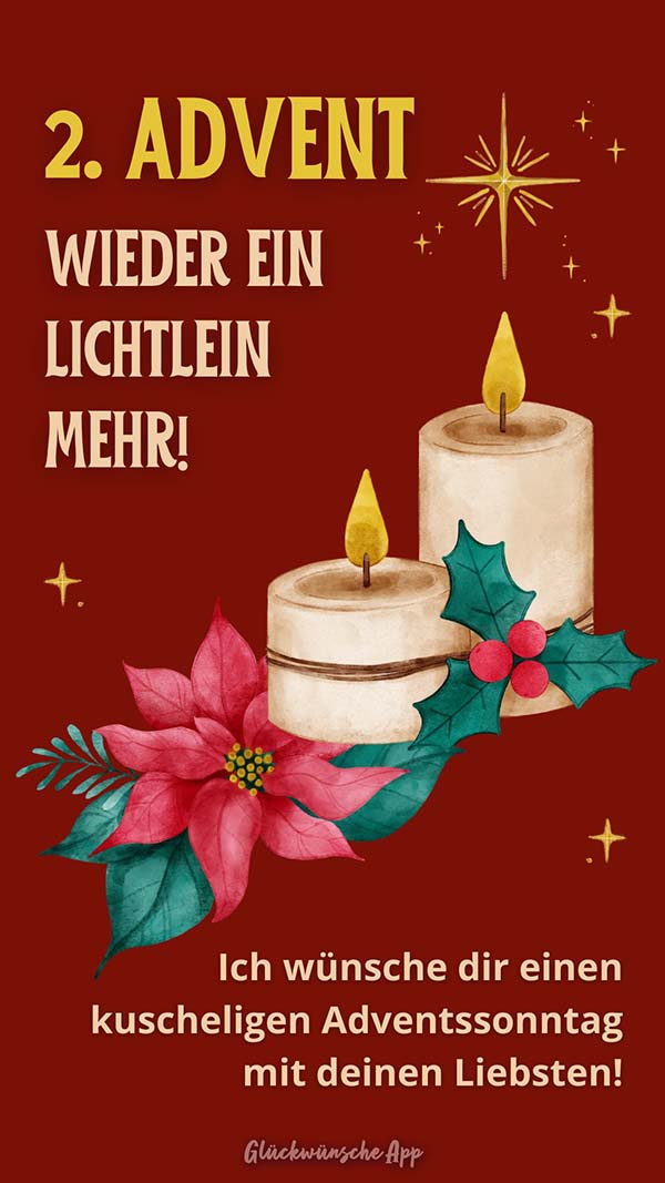 2 Advent Grüße Besinnliche Texte und Bilder für WhatsApp · good space.